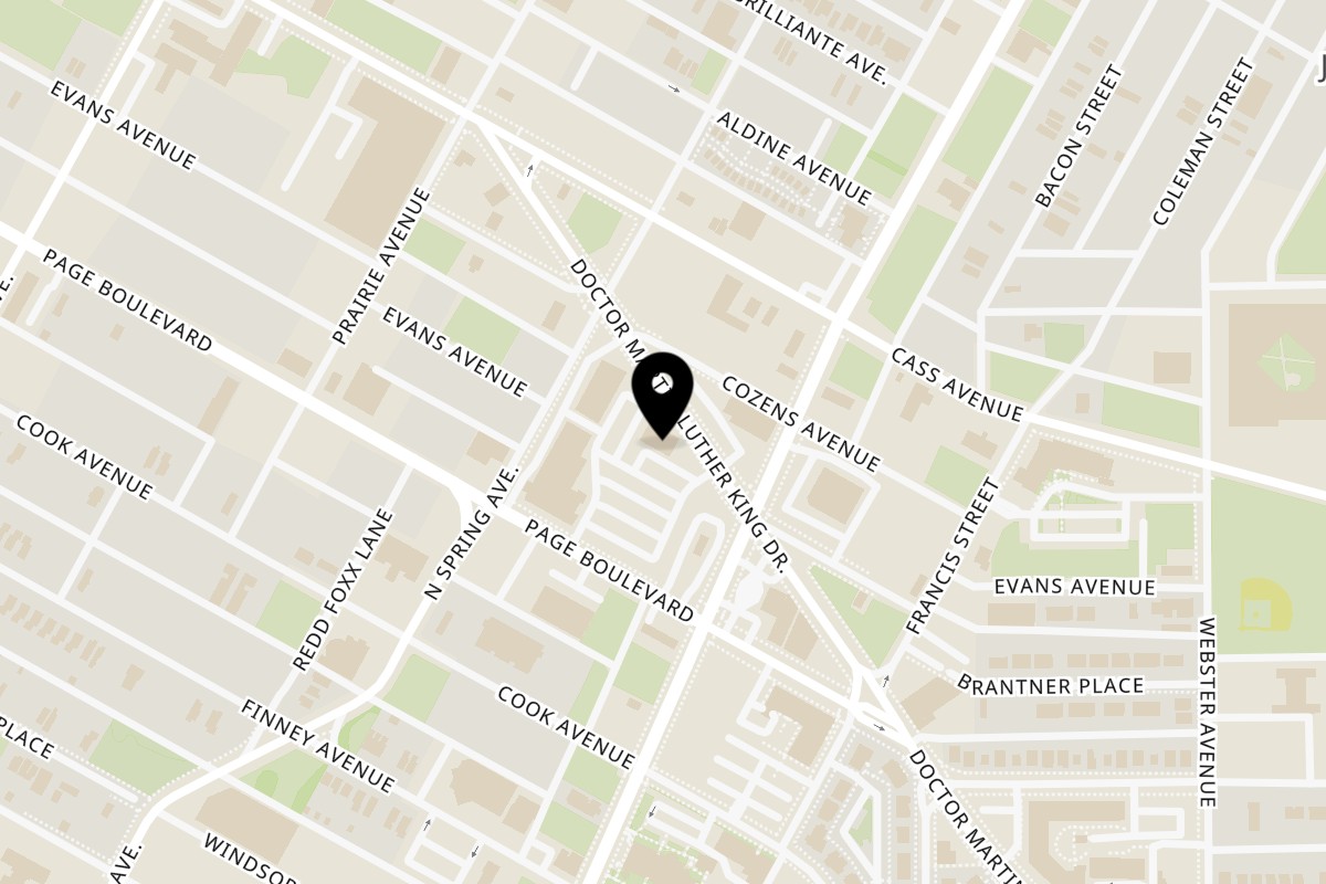 Map showing the location of You Gotta Eat Here! on 3623 Page Blvd in St. Louis
